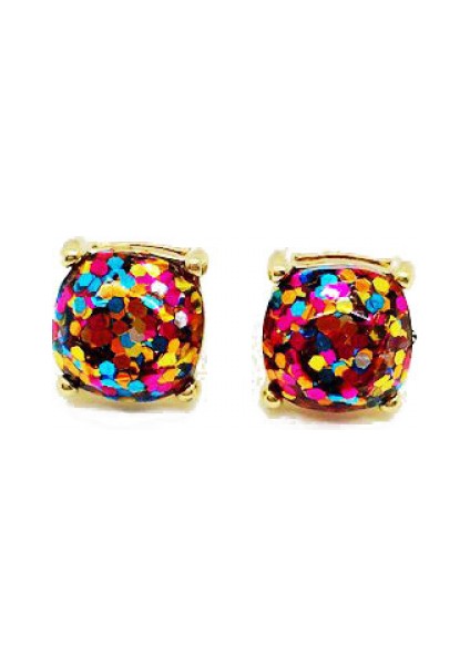 Senfoni Yıldız Efektli Saplama Küpeler Çok Renkli Basit Moda Saplama Küpeler(Fantasy Dreamland) (Yurt Dışından)