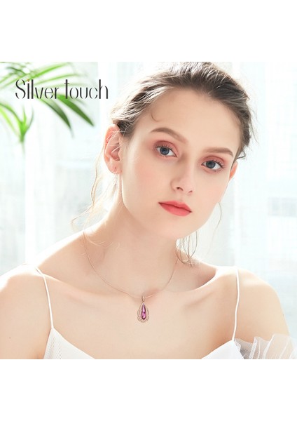 Romantik Sevgililer Yeni Yıl Hediyesi Mücevher Kolye, Kadınlar Için Kristal Kolye Kolye Takı Kadınlar Için Birthstone Kolye, Kristal Çiçekler (Yurt Dışından) modelleri