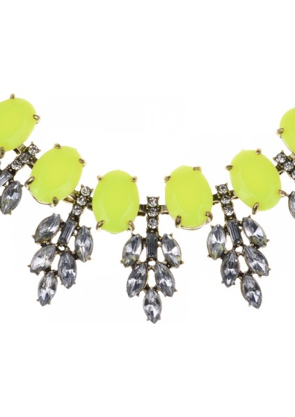 Kadın Kolyeler Kristal Yaprak Kolye Klavikula Zincirleri Moda Vintage Aksesuarlar Kristal Düğün Parti Takı Kadın Kızlar Için (Floresan Sarı) (Yurt Dışından) fiyatları