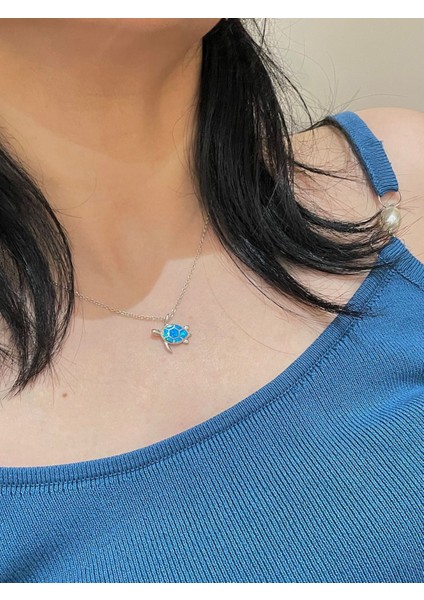 S925 Gümüş Şanslı Mavi Turtlelove Kalp Kolye Kadın Kızı Kız Arkadaşı Için (Yurt Dışından) fiyatları