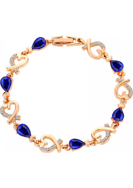 Kalp Şeklinde Kristal Bilezik Zirkon Rhinestone Bilezik Elmas Kakma Tasarım Bilezikler Aile Arkadaşı Için Hediyeler (Yurt Dışından)