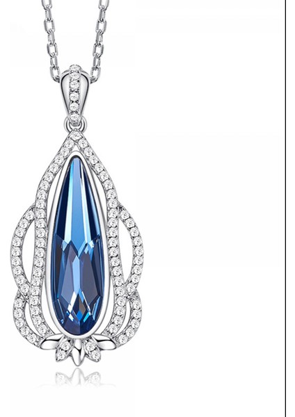 Romantik Sevgililer Yeni Yıl Hediyesi Mücevher Kolye, Kadınlar Için Kristal Kolye Kolye Takı Kadınlar Için Birthstone Kolye, Kristal Çiçekler (Yurt Dışından)