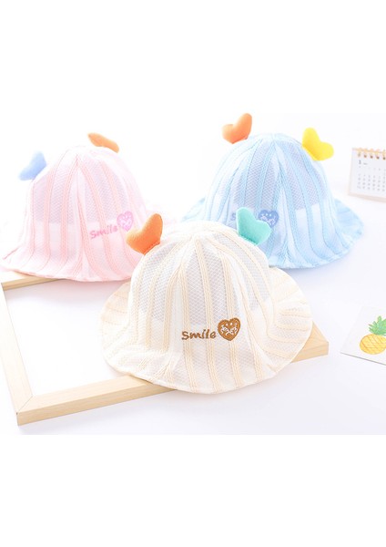 Bebek Güneş Şapkası Yaz Ince Bebek Şapkası Sevimli Süper Sevimli Ilkbahar ve Sonbahar Balıkçı Şapkası Güneş Koruma Şapkası, Bej (Yurt Dışından) modelleri