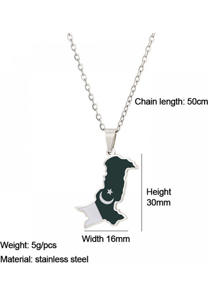 Paslanmaz Çelik Kolye Takı, Pakistan Harita Kolye, Erkekler ve Kadınlar Için Moda Aksesuarları, Aile Veya Arkadaşlar Için En Iyi Hediye (Çelik Rengi) (Yurt Dışından) modelleri