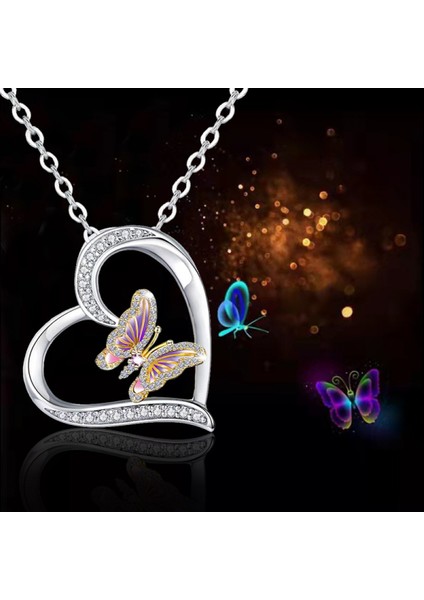 Romantik Sevgililer Yeni Yıl Hediyesi Mücevher Kolye, Kadınlar Için Kristal Kolye Kolye Takı Kadınlar Için Birthstone Kolye, Kelebek (Yurt Dışından) fırsatları