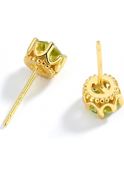 Gümüş Hakiki Veya Yaldızlı Oluşturulan Yuvarlak Kesim Birthstone Saplama Küpeler, Sevgililer Günü, Anneler Günü ve Doğum Günü Hediyesi (Altın) (Yurt Dışından) modelleri