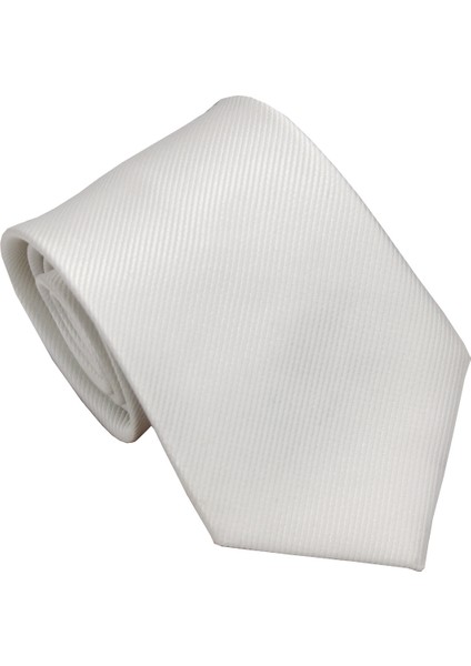 Iş Amaçlı Gündelik Erkek Kravat, Polyester Ipek Dimi, El Yapımı Düz Renk Kravat, Beyaz (Yurt Dışından)