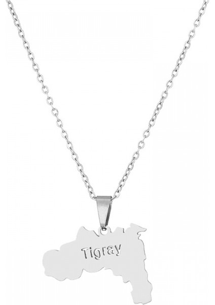 Paslanmaz Çelik Kolye Takı, Etiyopya Tigray Bölgesi Harita Kolye, Erkekler ve Kadınlar Için Moda Aksesuarları, Aile Veya Arkadaşlar Için En Iyi Hediyeler (Çelik Rengi) (Yurt Dışından)