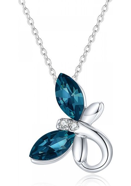 Romantik Sevgililer Yeni Yıl Hediyesi Mücevher Kolye, Kadınlar Için Kristal Kolye Kolye Takı Kadınlar Için Birthstone Kolye, Kelebek (Yurt Dışından)
