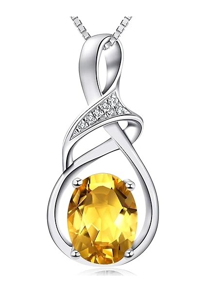 Yüksek Takı Doğal Taşlar Isviçre Mavi Topaz Ametist Sitrin Gümüş Kolye Kolye Kadın Hediyeler Sarı (Yurt Dışından)