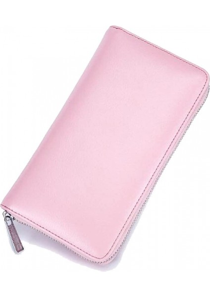 Huge Storage Capacity Wallet For Women,leather Rfıd Credit Card Wallet,wristlet Zipper Wallet (Pink) (Yurt Dışından)