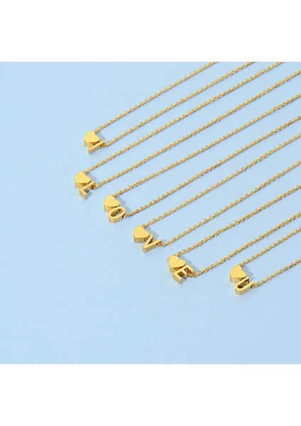 Kalp Mektup Kolye Paslanmaz Çelik Minik Kalp Mektup Kolye Monogram Kadın Kızlar Için --- x (Yurt Dışından) fiyatları