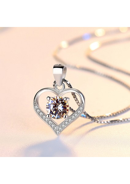 S925 Gümüş Şanslı Aşk Kalp Kolye Kadın Kızı Kız Arkadaşı Için (Yurt Dışından) fiyatları