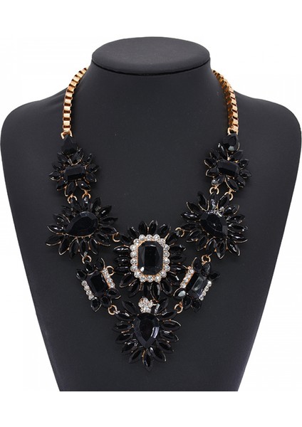 Pırlantalı Kadın Kısa Kolyeler Çiçekli Kolyeler, Kadınlar Için Moda Giyim Takı Kolyeler(Siyah) (Yurt Dışından) fiyatları