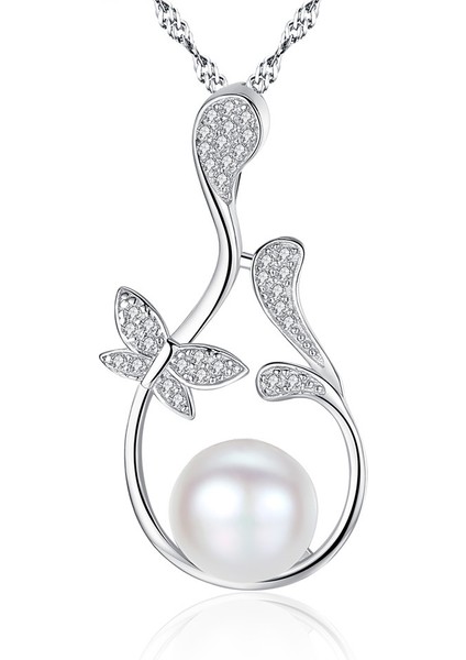 925 Ayar Gümüş Inci/aytaşı Kolye Birthstone Kolye Kadınlar Için Doğum Günü Anneler Günü Takı Hediyeler Anne Onun Kadın Kızlar Için (Yurt Dışından)
