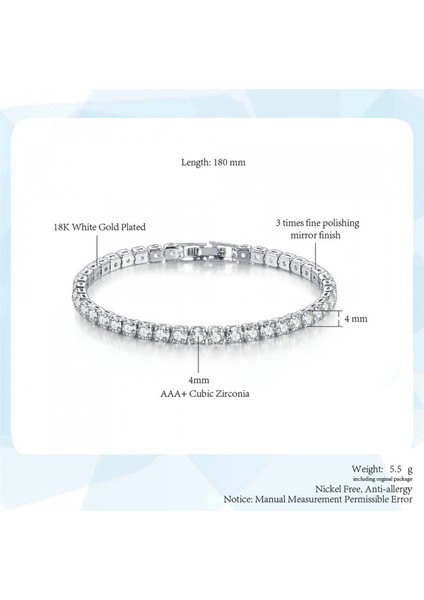 Düğün Kübik Zirkonya Bileklik Zincir Bağlantı Gümüş Ton 18CM (Yurt Dışından) modelleri