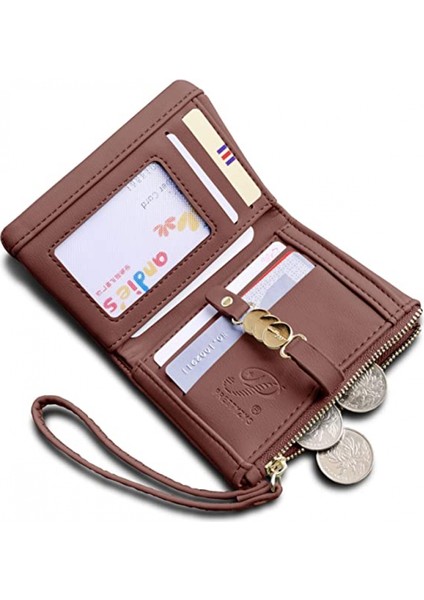 Kadınlar Için Cüzdanlar Küçük Rfid Bifold Bayan Cüzdan Bileklik Değişim Çanta Bilek Kayışı ile Kart Para Için --- Koyu Kırmızı (Yurt Dışından)