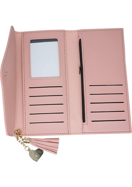 Leather Credit Card Holder Clutch Wallets For Women---Pink (Yurt Dışından) modelleri