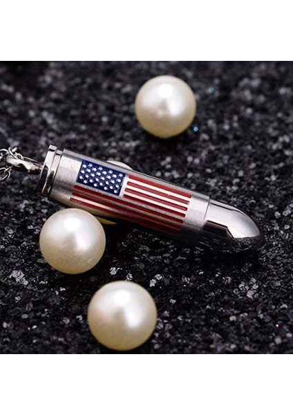 Avekı Külleri Için Urn Kolye, Kremasyon Takı Mermi Amerikan Bayrağı Kremasyon Külleri Urn Kolye Paslanmaz Çelik Anıt Kolye, Stil B (Yurt Dışından) modelleri