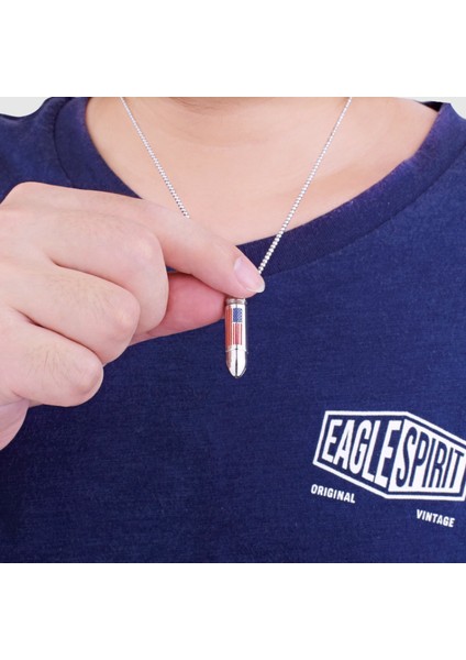 Avekı Külleri Için Urn Kolye, Kremasyon Takı Mermi Amerikan Bayrağı Kremasyon Külleri Urn Kolye Paslanmaz Çelik Anıt Kolye, Stil B (Yurt Dışından) indirimleri