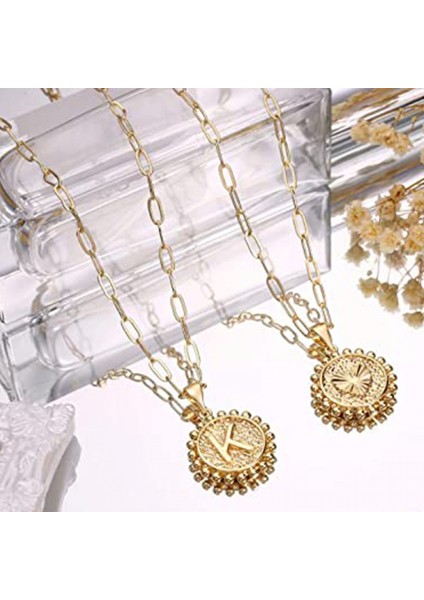 Kadın Zarif Katmanlı Harf Kolye, 14K Altın Kaplama Ataçlı Zincir Kolye (Yurt Dışından) fiyatları