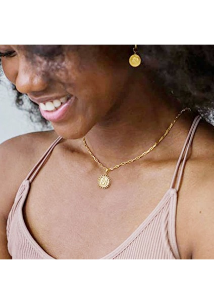 Kadın Zarif Katmanlı Harf Kolye, 14K Altın Kaplama Ataçlı Zincir Kolye (Yurt Dışından) fırsatları