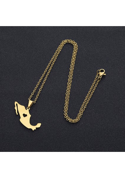 Meksika Haritası Kolye Kolye Moda Geometrik Etnik Tarzı Aşk Elemanı Paslanmaz Çelik Klavikula Zinciri Kadın Takı (Yurt Dışından) modelleri