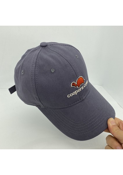 Şapka Kadın Sevimli Dinozor Nakış Bahar ve Yaz Kişilik Basit Beyzbol Şapkası Erkek (Gri Mavi) (Yurt Dışından)