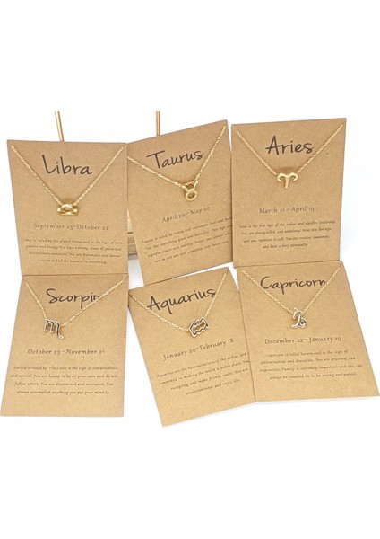 18K Altın Kaplama Burç Kolye, Kadın Kızlar Için Paslanmaz Çelik Astroloji Takı, 12 Takımyıldızı Kolye (Yurt Dışından) modelleri