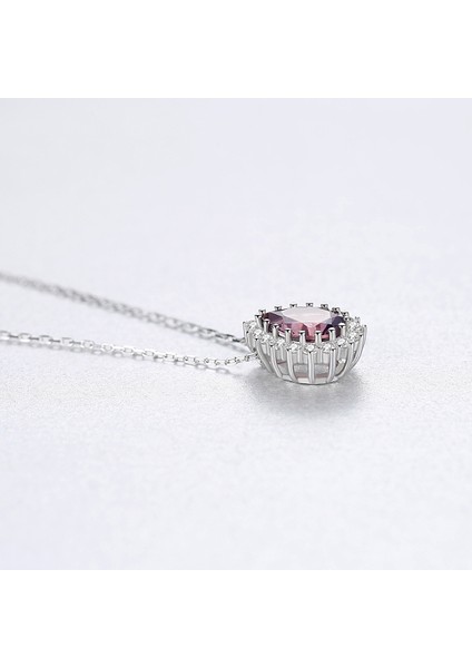 925 Ayar Gümüş Kristal Kolye Kolye 6.50 Ct Armut Şekli Taş Birthstone Kadınlar Için (Yurt Dışından) indirimleri