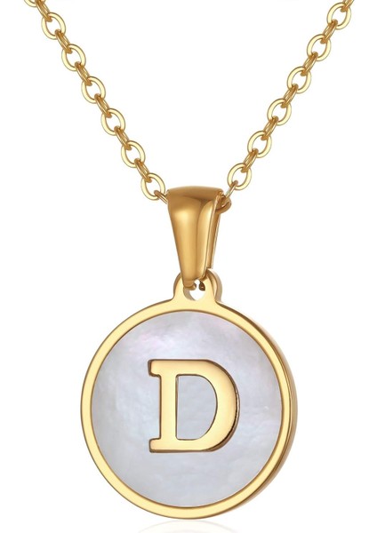 Kadınlar Için Paslanmaz Çelik 18K Altın Kaplama Ilk Harf Kolye, Zarif 26 Alfabe A'dan Z'ye Kolye Kolye Genç Kız Hediyeleri (Yurt Dışından)
