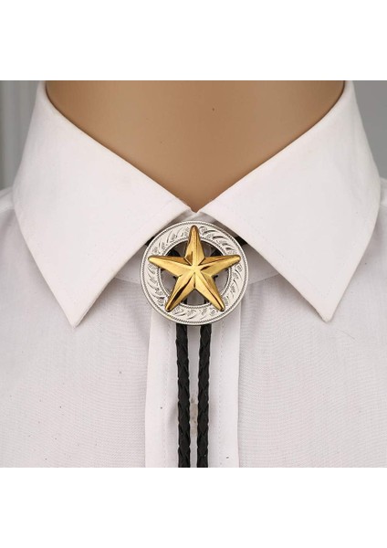 Moda Batı Kovboy Kravat Parlayan Uzun Yıldız Texas Bolo Kravat Kravat Kolye (Yurt Dışından)