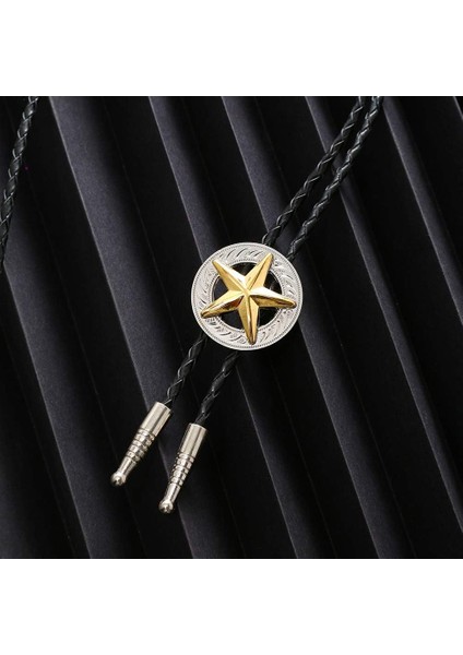 Moda Batı Kovboy Kravat Parlayan Uzun Yıldız Texas Bolo Kravat Kravat Kolye (Yurt Dışından)