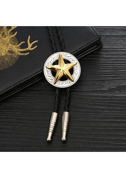 Moda Batı Kovboy Kravat Parlayan Uzun Yıldız Texas Bolo Kravat Kravat Kolye (Yurt Dışından)