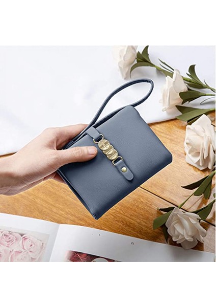 Kadınlar Için Cüzdanlar Küçük Rfid Bifold Bayan Cüzdan Bileklik Değişim Çanta Bilek Kayışı ile Kart Para Için --- Mavi (Yurt Dışından) modelleri