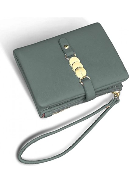 Kadınlar Için Cüzdanlar Küçük Rfid Bifold Bayan Cüzdan Bileklik Değişim Çanta Bilek Kayışı ile Kart Para Için --- Yeşil (Yurt Dışından)