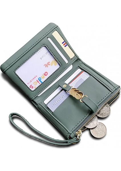 Kadınlar Için Cüzdanlar Küçük Rfid Bifold Bayan Cüzdan Bileklik Değişim Çanta Bilek Kayışı ile Kart Para Için --- Yeşil (Yurt Dışından) fiyatları