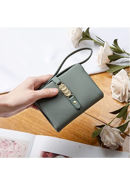 Kadınlar Için Cüzdanlar Küçük Rfid Bifold Bayan Cüzdan Bileklik Değişim Çanta Bilek Kayışı ile Kart Para Için --- Yeşil (Yurt Dışından) modelleri