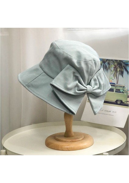 Yay Şapka Kadın Büyük Siperlikli Şapka Erken Ilkbahar Balıkçı Şapkası Tüm Maç Hepburn Güneş Şapkası, Mavi (Yurt Dışından)