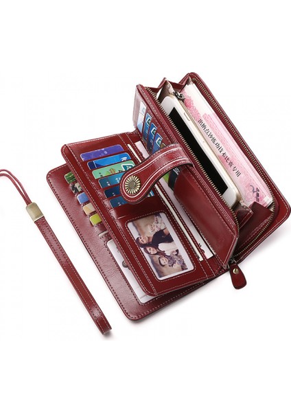 Bayan Cüzdan Rfıd Engelleme Deri Cüzdan Büyük Kapasiteli Uzun Kredi Kartı Nakit Klip (Sarı) (Yurt Dışından) modelleri