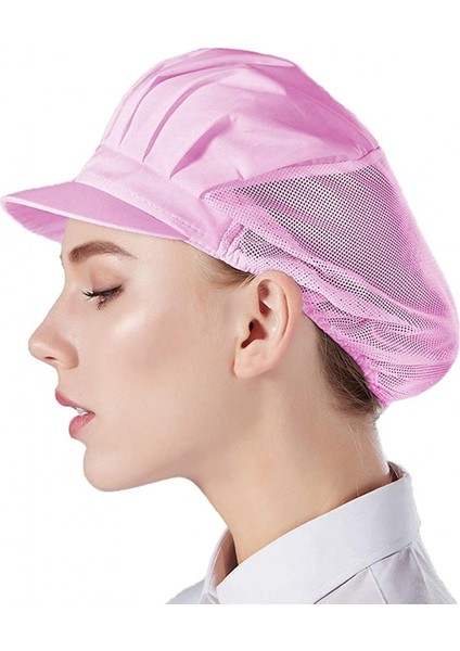 3 Adet Şef Şapkası Mutfak Pişirme Şef Şapkası Yemek Servisi Saç Fileleri (54—56CM), Pembe (Yurt Dışından)