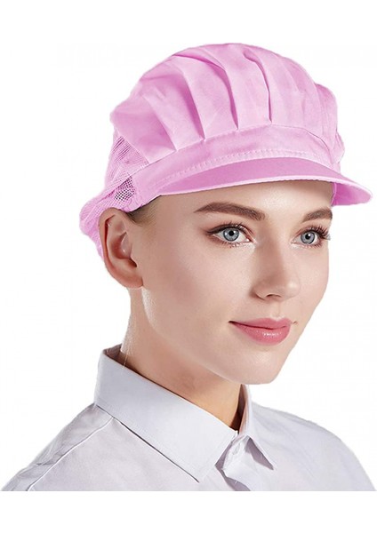 3 Adet Şef Şapkası Mutfak Pişirme Şef Şapkası Yemek Servisi Saç Fileleri (54—56CM), Pembe (Yurt Dışından) modelleri