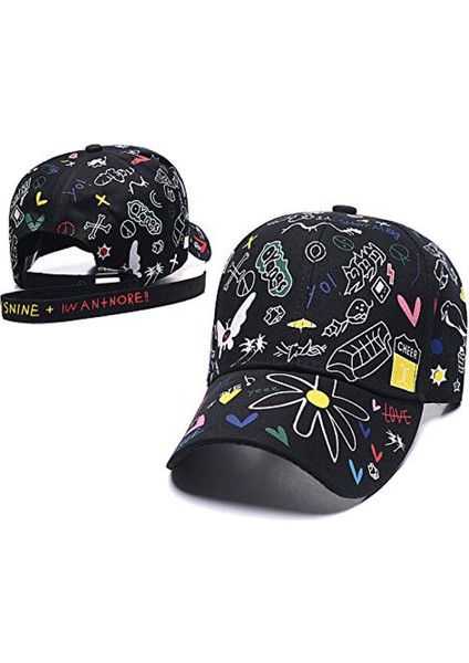 Erkekler Kadınlar Için Graffiti Şapka Ayarlanabilir Doodle Beyzbol Şapkası (Yurt Dışından)
