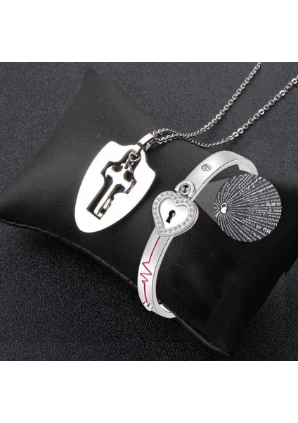Kilit Bileklik ve Anahtar Kolye - Titanyum Çelik Çiftler Takı, Sevgililer Günü Için Romantik Hediye, Doğum Günü, Noel, Düğün, Yıldönümü (Yurt Dışından) fiyatları