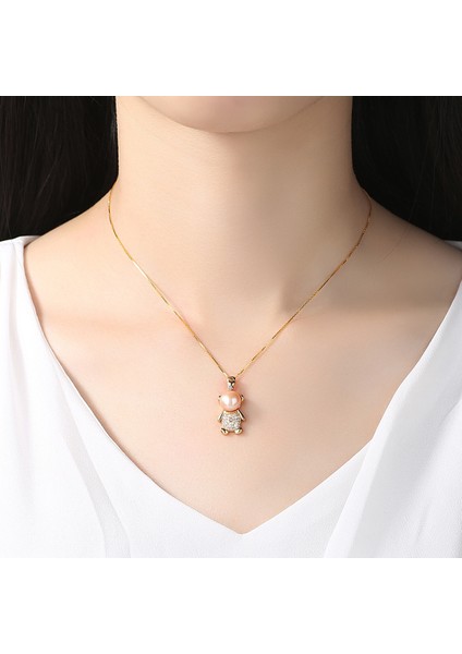 925 Ayar Gümüş Sevimli Ayı Inci/aytaşı Kolye Birthstone Kolyeler Kadınlar Için Doğum Günü Anneler Günü Takı Hediyeler Anne Onun Kadın Kızlar Için (Yurt Dışından)