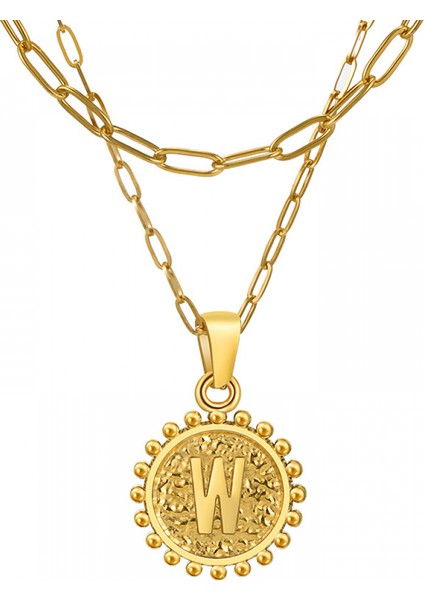 Kadın Kızlar Için Altın Ilk Kolyeler, Zarif Katmanlı Ataç Bağlantı Zinciri Kolye Kişiselleştirilmiş Para Kadınlar Için Ilk Katmanlı Altın Kolyeler (Yurt Dışından)