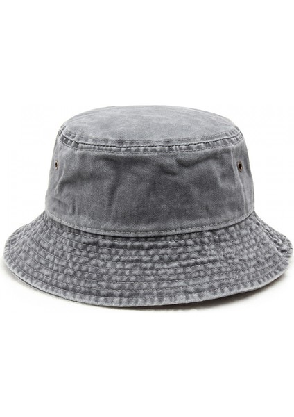 Denim Kova Şapkası Unisex Güneş Şapkası Geniş Kenarlı Kova Şapkası Erkek Kadın Genç Dış Mekan (Gri) (Yurt Dışından)