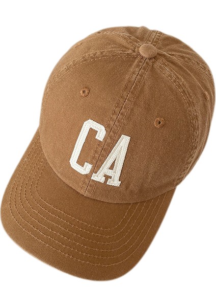 Şapka, Beyzbol Şapkası, Pamuklu Yıkama, Ca Letter, Yumuşak Üst, Çok Yönlü, Küçük Yüz, Sivri Şapka, Deve Mavisi (Yurt Dışından)