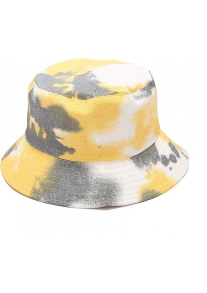 Sevimli Balıkçı Şapkası Kadın Plaj Balıkçısı Şapkası, Çift Taraflı Giyilebilir Unisex (Sarı-Gri) (Yurt Dışından)