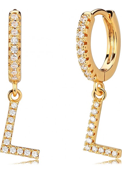 Avekı 18K Zarif Altın Kaplama Açacağı Kübik Zirkon Harf Charm Huggie Hoop Küpeler Harfleri Az 26 Harf Charm Küpeler Kişiselleştirilmiş Minik Dangle Minimalist Ilk Takı Sembolik Hediye (Yurt Dışından)